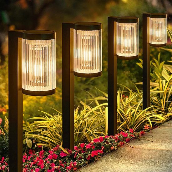 INTERLight solar tuinlantaarn Ø78mm 58cm hoog 2 stuks incl. batterij (IL-SOLL)