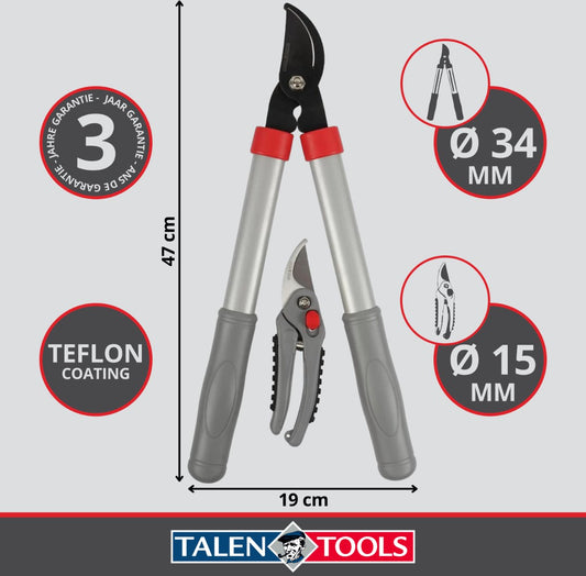 Talen Tools – Snoeiset – Takkenschaar – Snoeischaar – Koolstofstalen messen