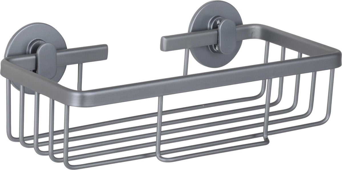 Differnz Zelfklevend Doucherek Gun Metal – Douchemand – Hangend Rechthoek– Doucherekje zonder Boren - Aluminium - 25 x 11.6 x 8.1 cm