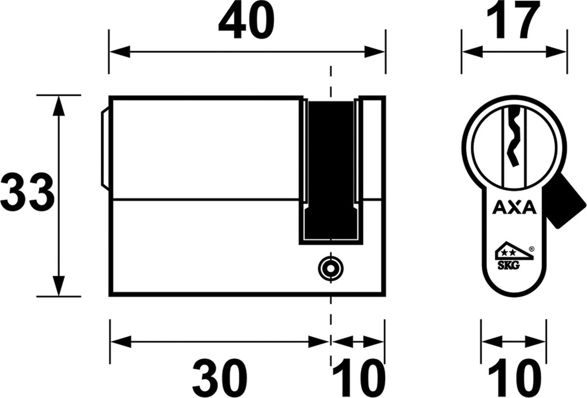 AXA Security Enkele Veiligheidscilinder - 30/10 mm - SKG**- incl. 3 sleutels